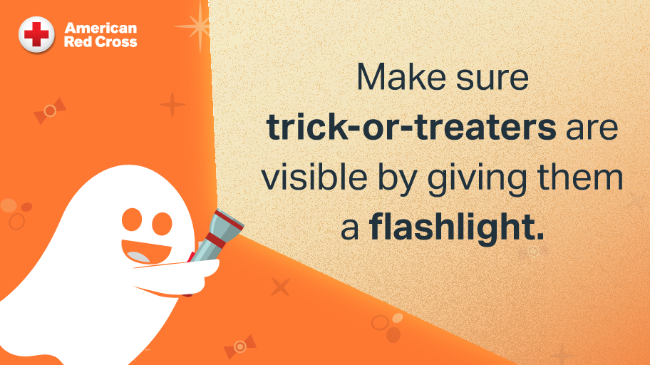 Graphic with little ghost and flashlight.
