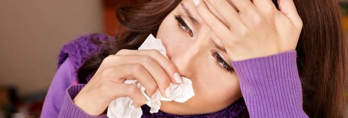 Woman holding tissue
