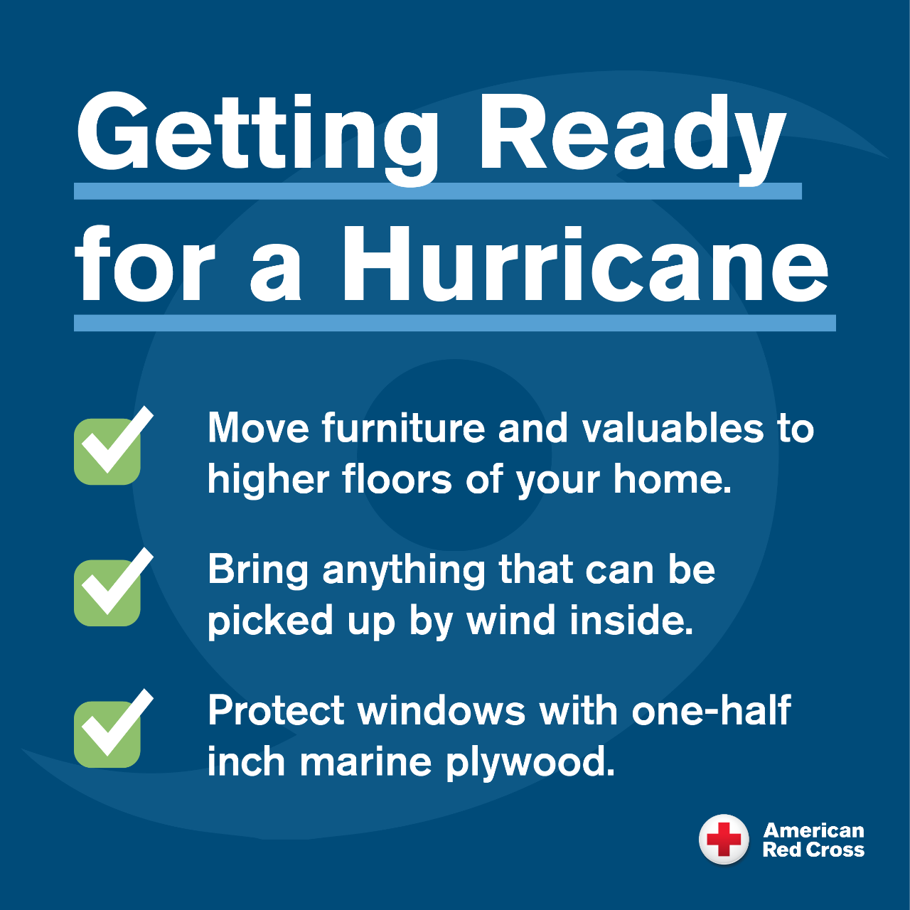 Graphic explains how to get ready for a hurricane.