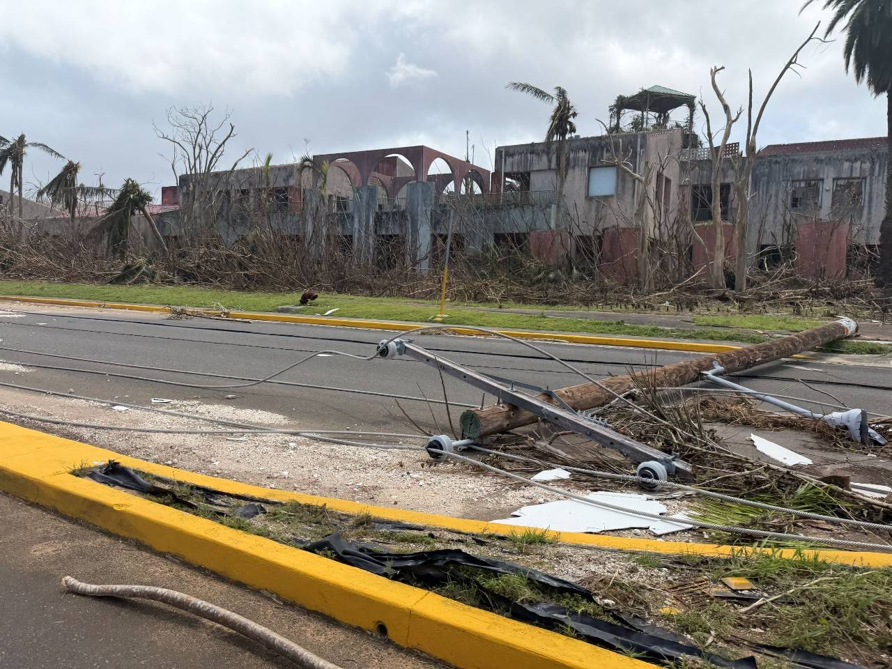 Infrastructure damage from Typhoon Sinlaku to the island of Saipain.