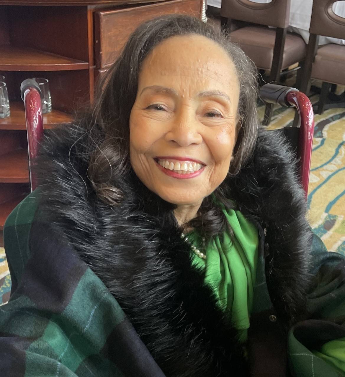 Patricia McGill, an older woman, in a portrait taken on her own