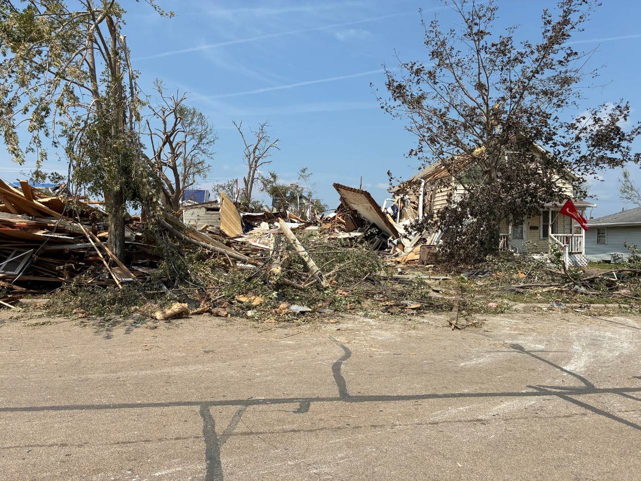 Damage from a tornado