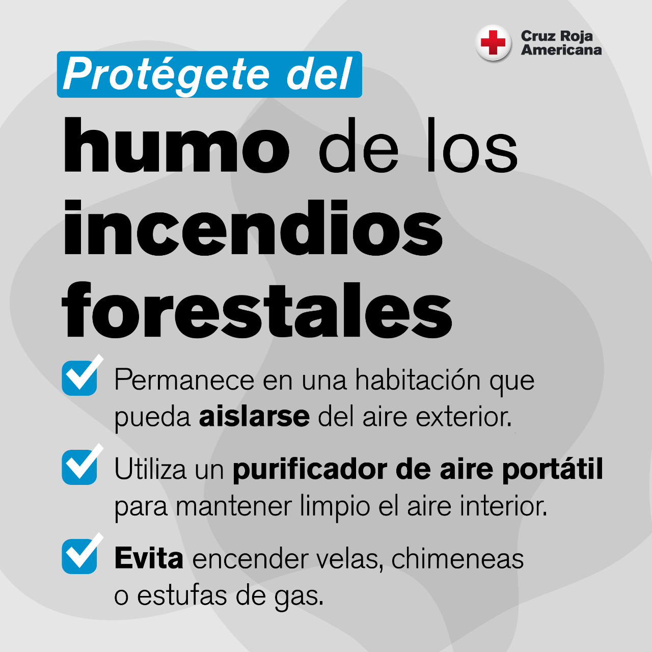 Gráfico que explica cómo protegerse del humo de los incendios forestales