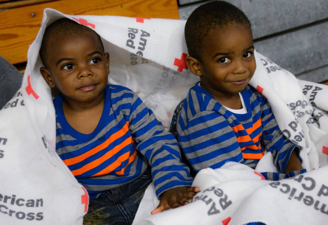 September 15, 2018. Washington High School Red Cross operated shelter. Washington, North Carolina.
Brothers Amier and Nazier play at a Red Cross shelter in Washington, North Carolina during Hurricane Florence
Photo by Daniel Cima/American Red Cross