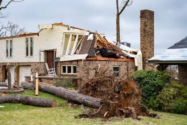 A destroyed home.