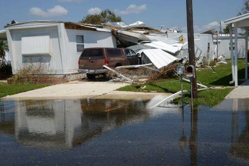 A home that has suffered minor damage.