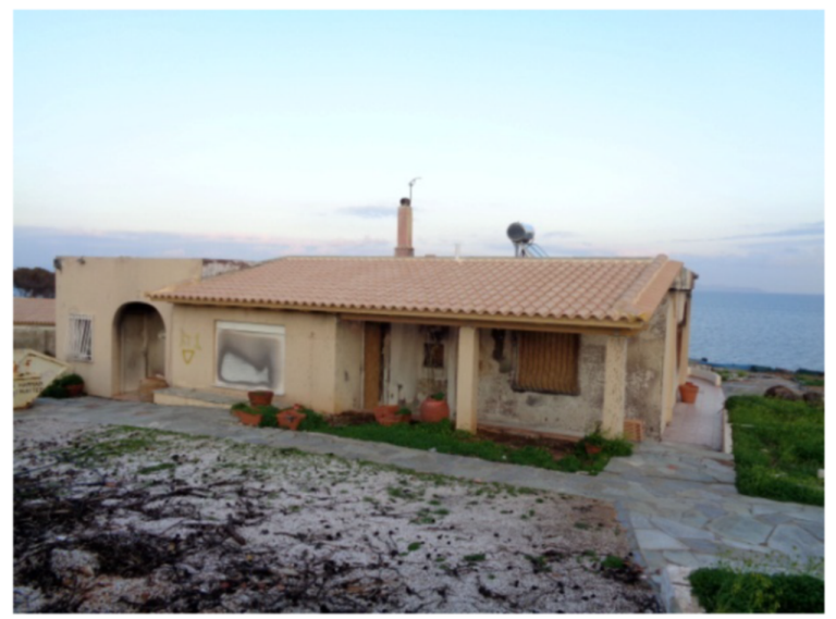 A home with minor wildfire damage