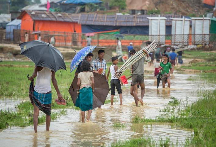 A typical scene in Kutupalong when it rains. 