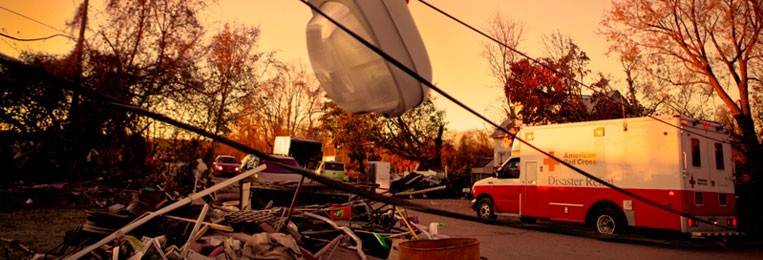 Red Cross Emergency Response Vehicle providing relief after Superstorm Sandy.
