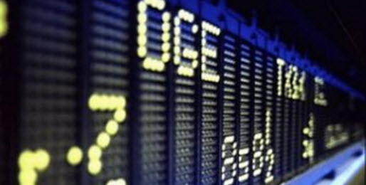Stock Market scrolling ticker.
