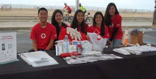group of red cross youth volunteers