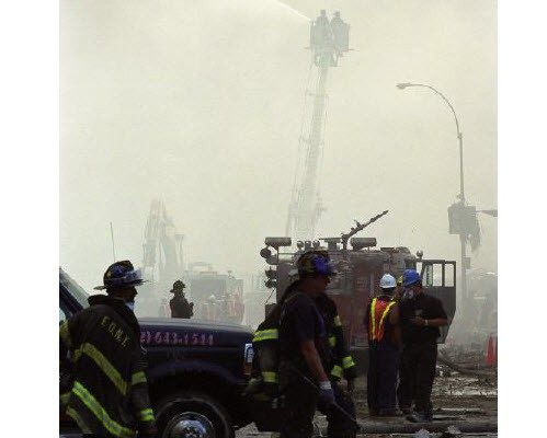 image of firefighters in New York City after 911