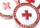 American Red Cross Diversity, Value and Respect pin.