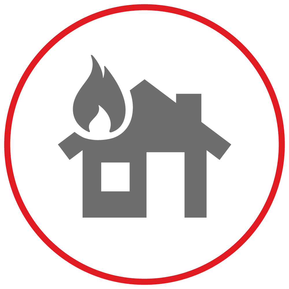 house fire icon.