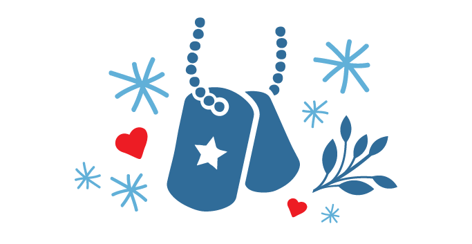 drawing of dog tags.