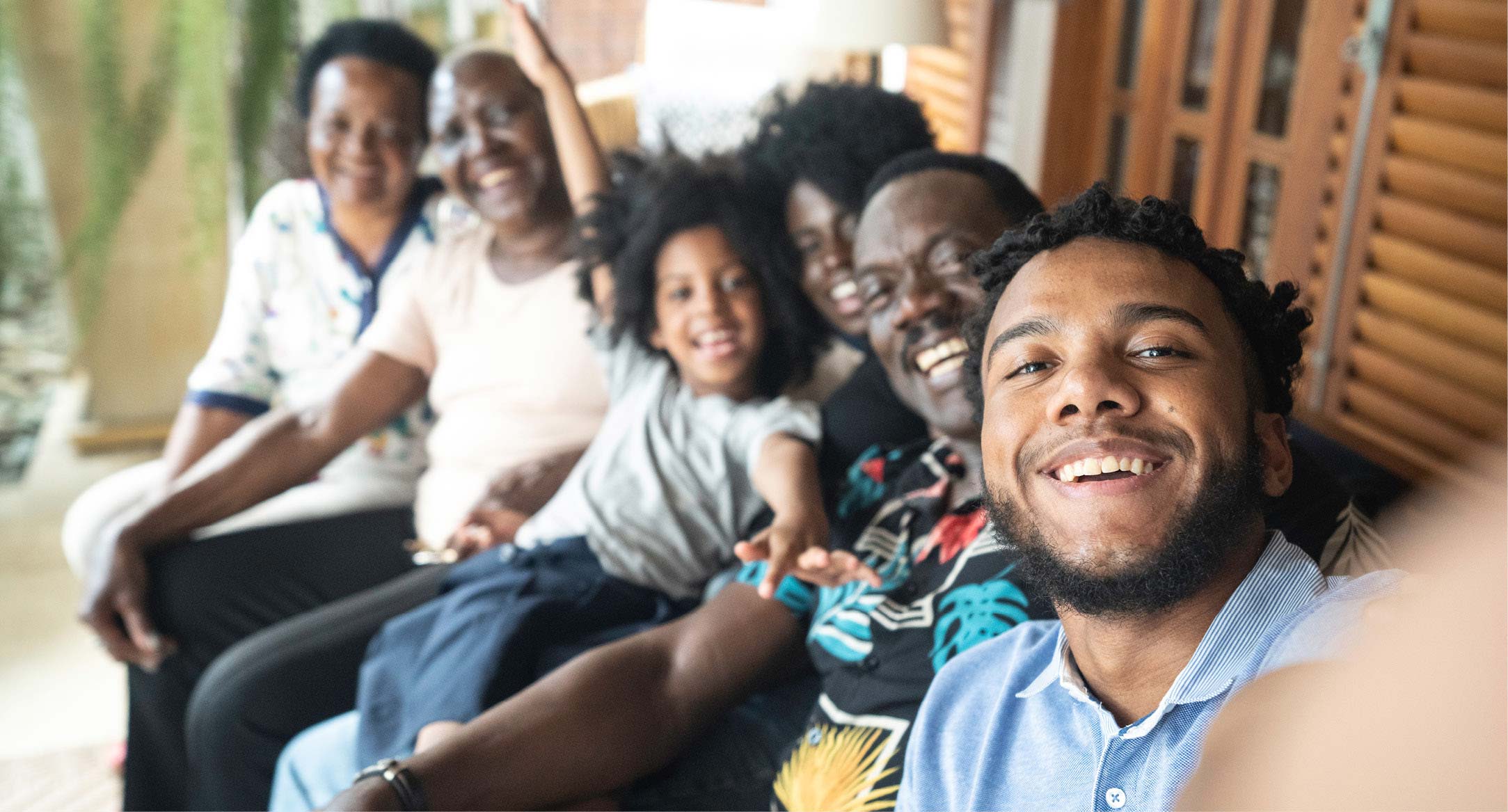 Selfie of multi-generational family