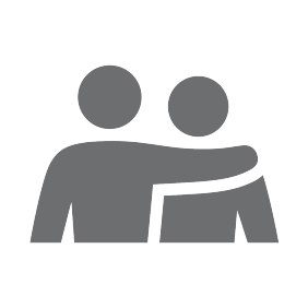 Person with arm around another person's shoulder icon
