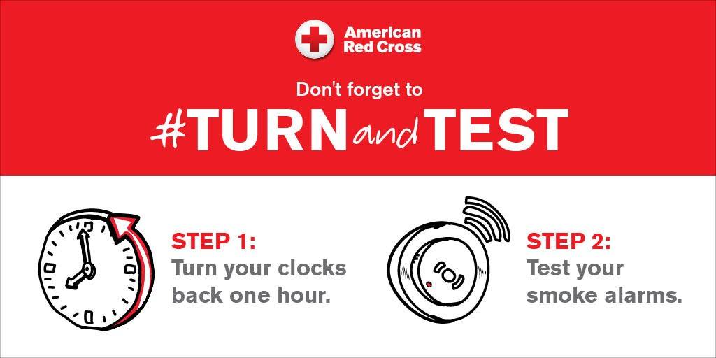 Turn and Test – Turn Back Your Clocks this Weekend; Test Your Smoke Alarm Batteries