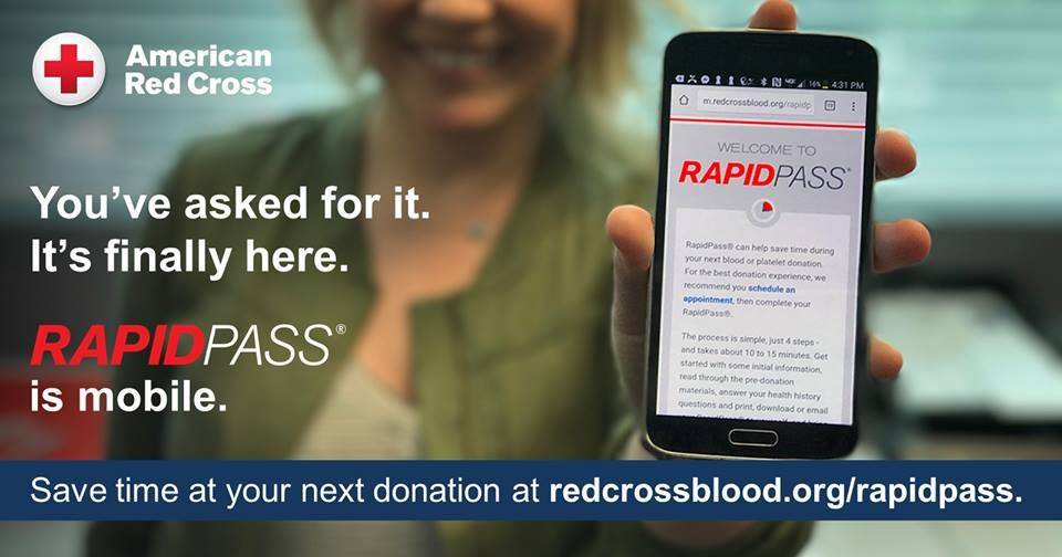 RapidPass Mobile Offers More Convenience for Blood, Platelet Donors