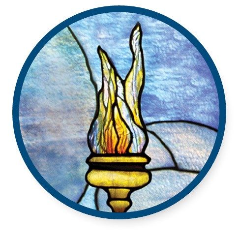 A torch icon for the Tiffany Circle.