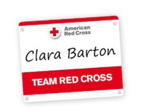 Clara Barton Team Red Cross name tag