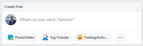 Create Post page on Facebook