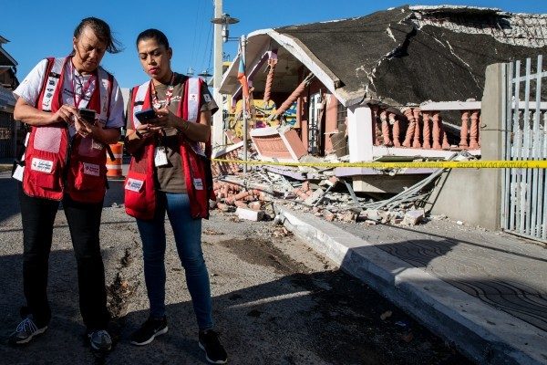 Red Cross volunteers document earthquake damage