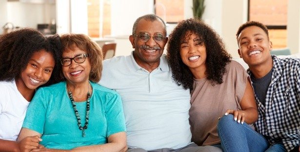 A multigenerational family including older adults