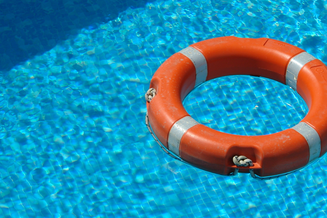 Life saver floats in pool