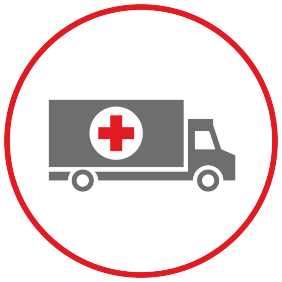 An icon of the Red Cross blood mobile