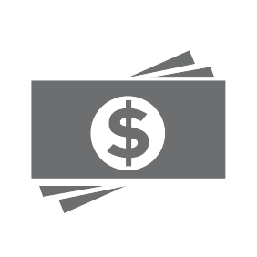 Financial assistance cash icon