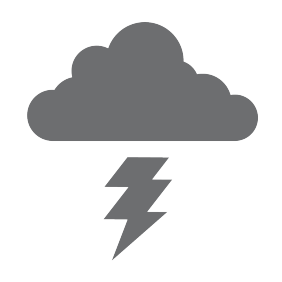 Cloud and lightning bolt icon