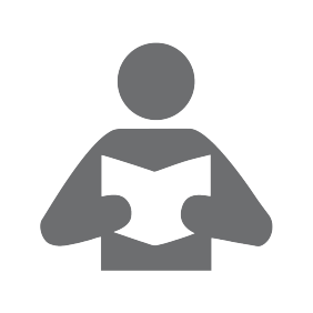 Child reading book icon