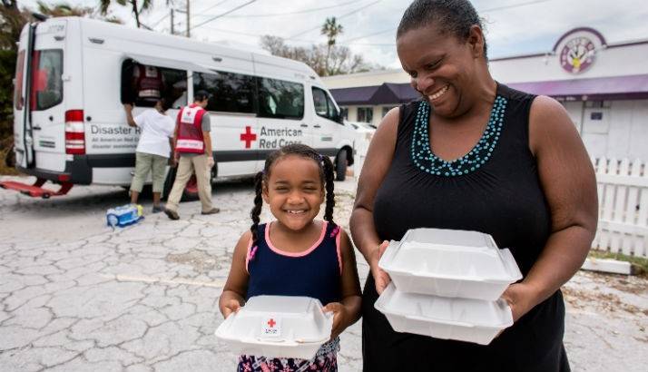 Mother and daughter hold meals