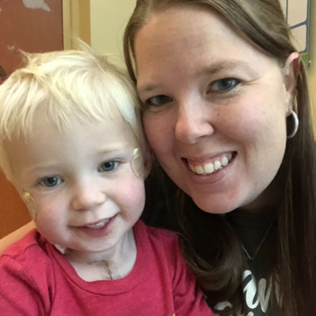 amanda smiling with her son remington
