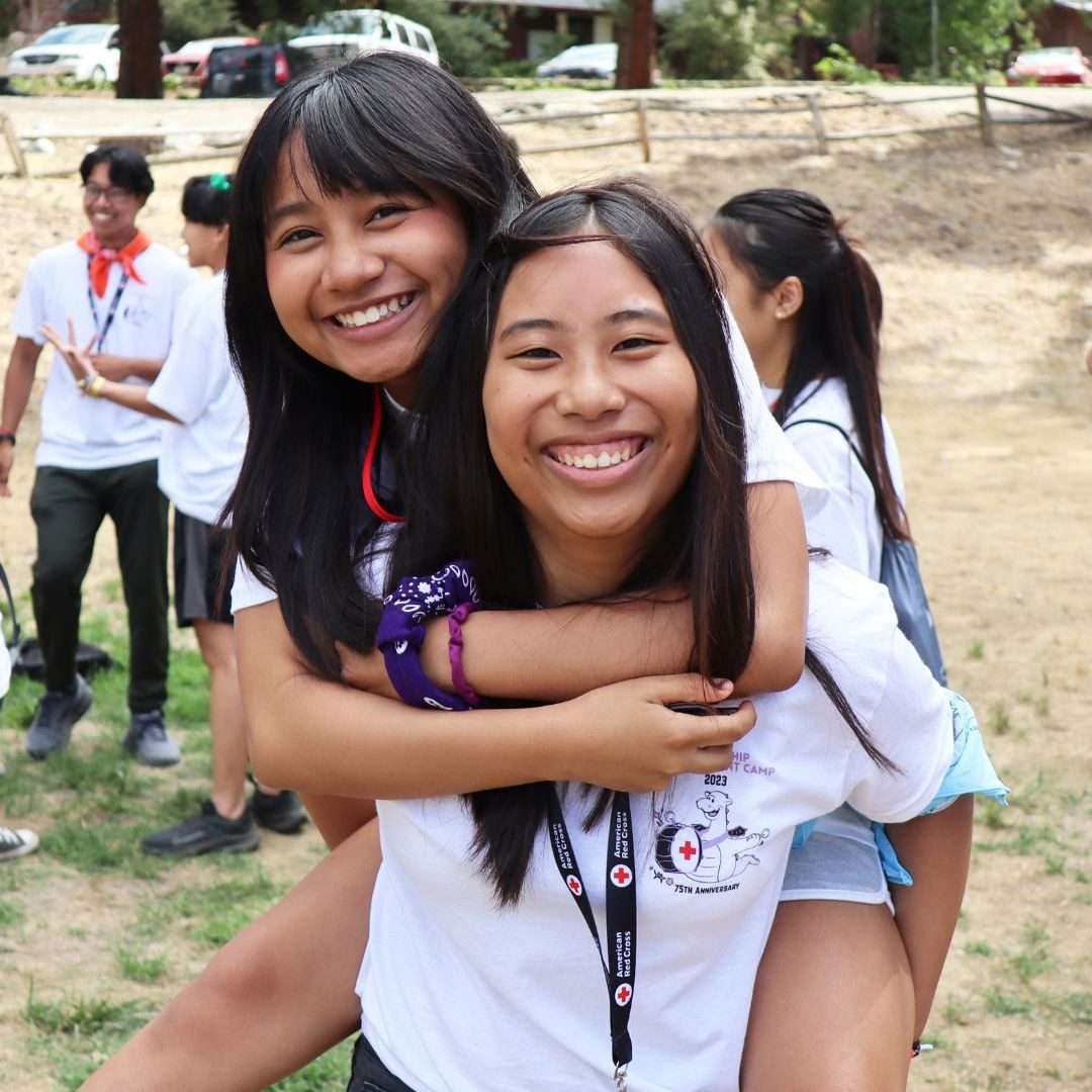 2 girls at red cross youth camp