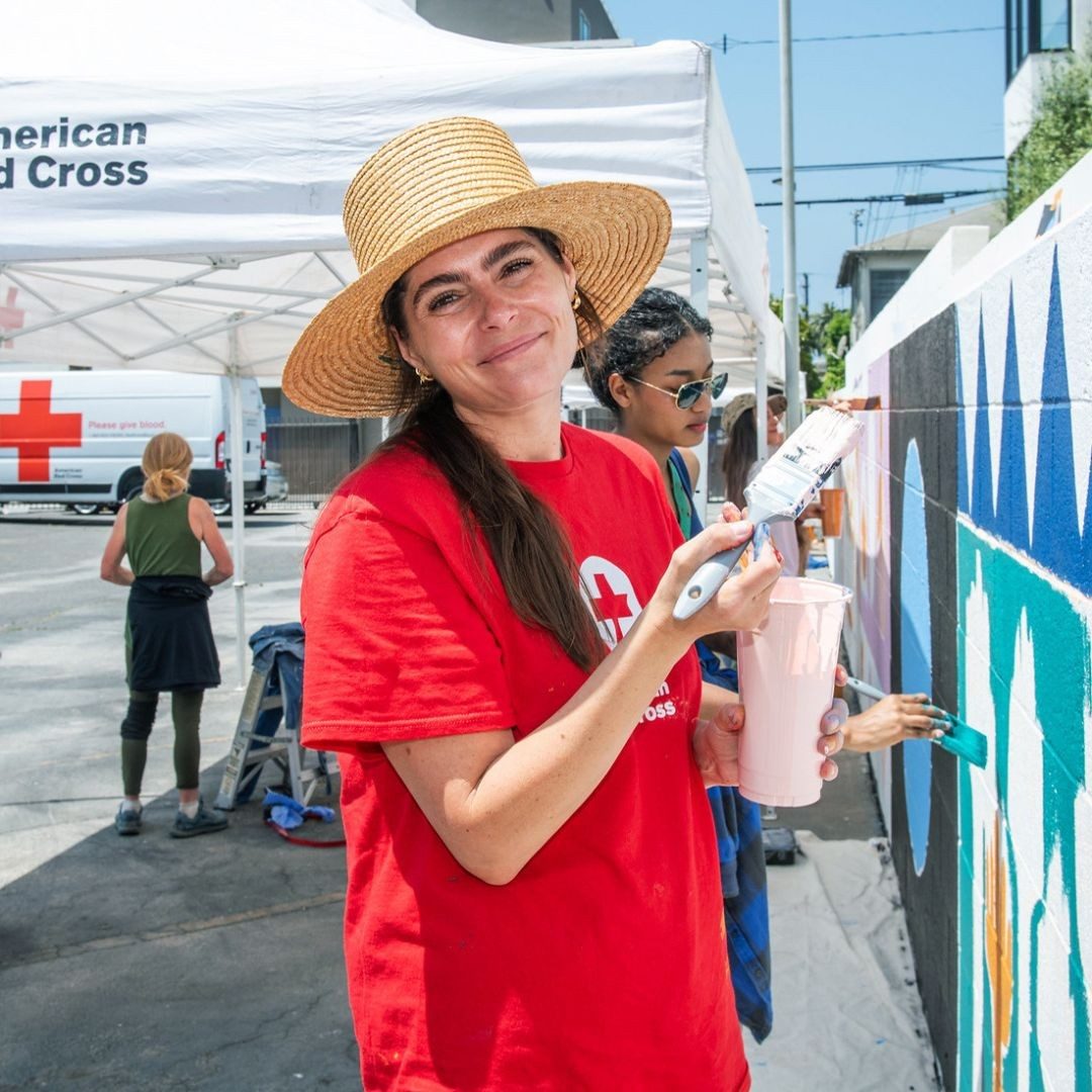 redcrosser painting mural