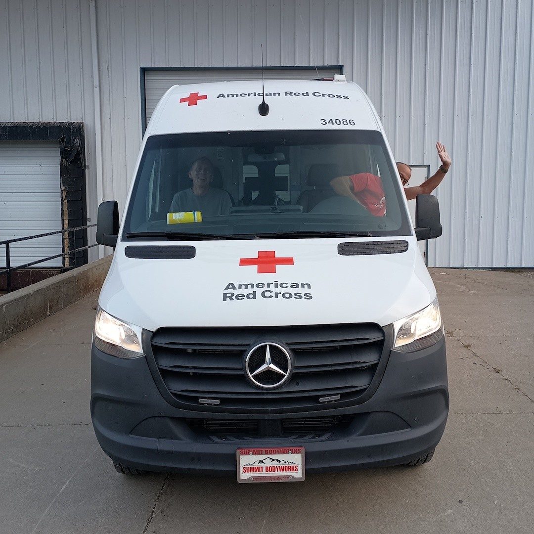Red Cross emergency response vehicle (ERV).