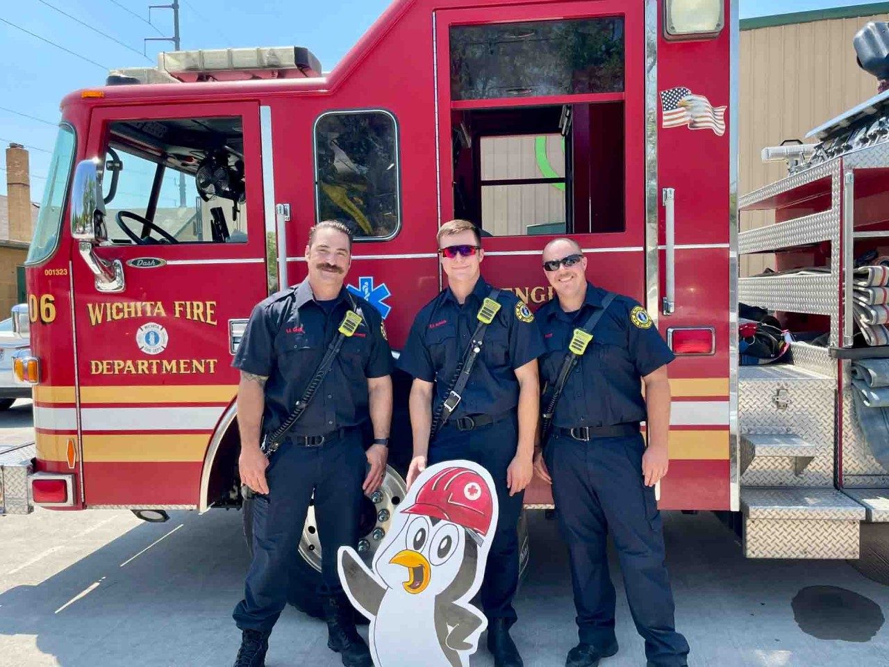 Pedro with the fire department in Wichita