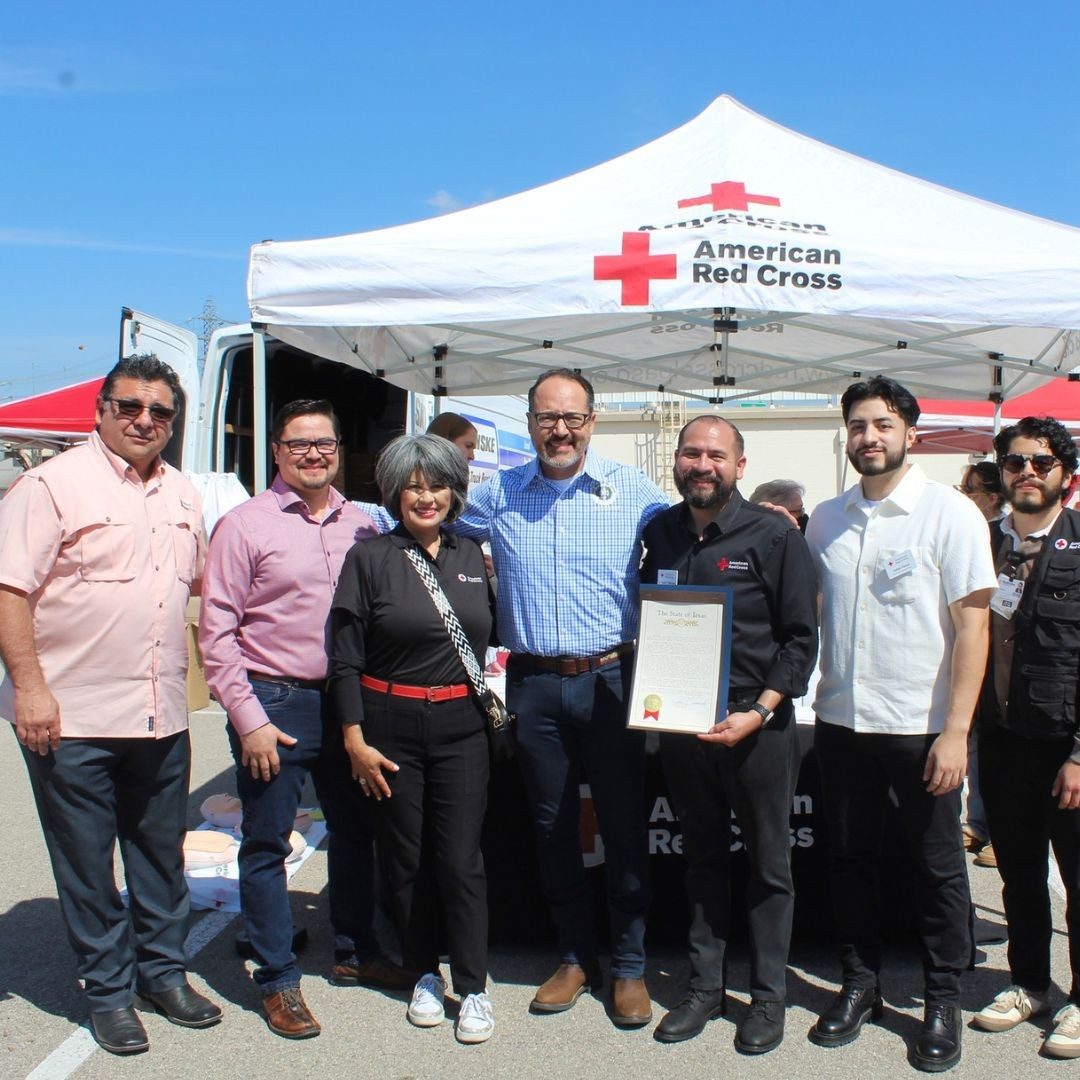 group of red crossers at sound the alarm and resource fair