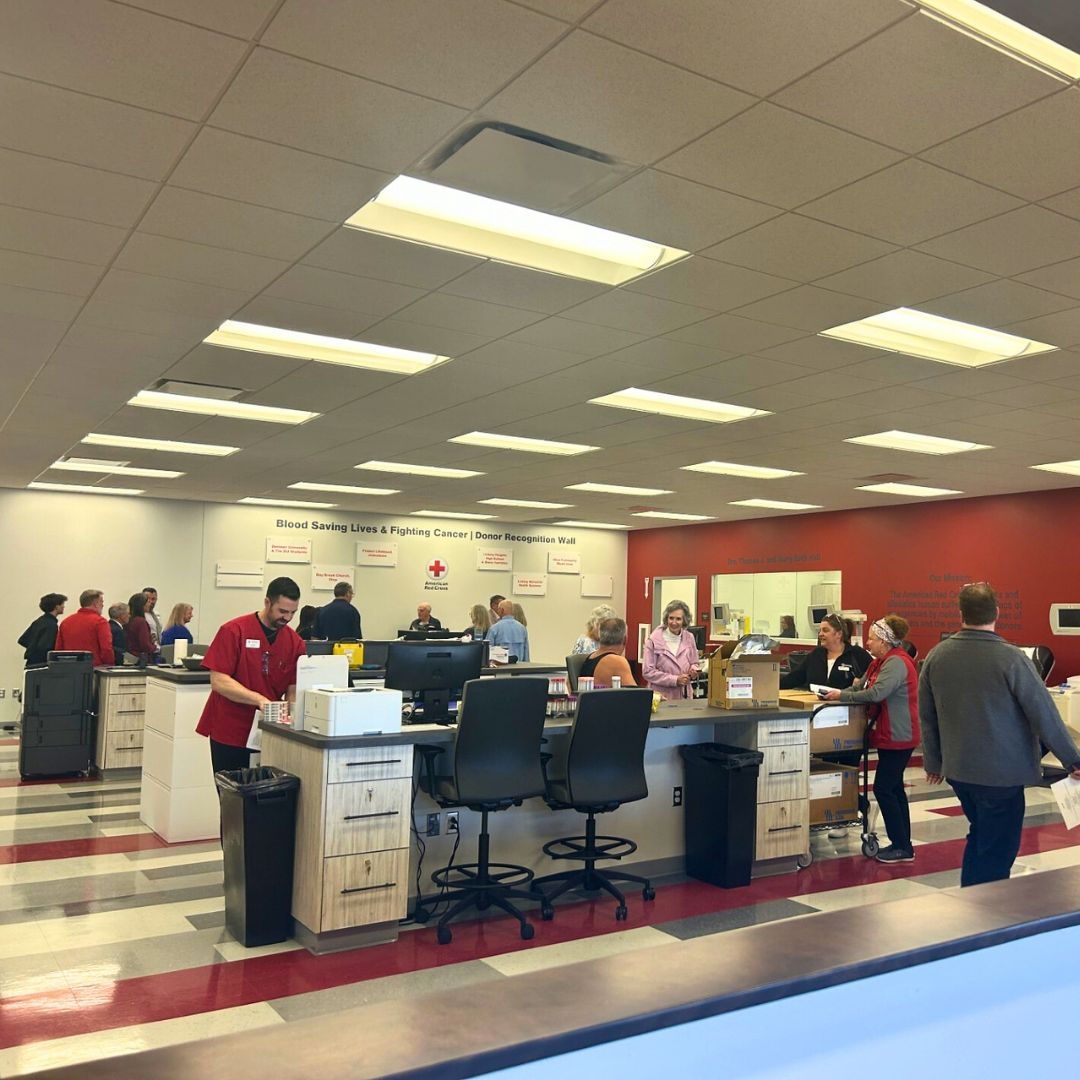 red crossers at blood donation center