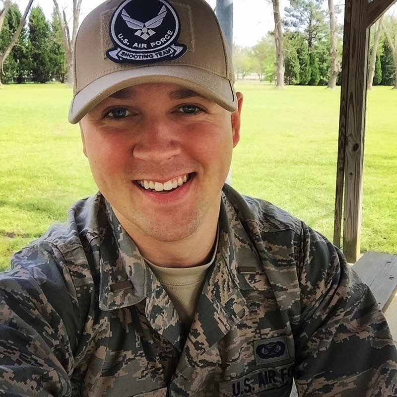 travis jordan in camo military uniform.