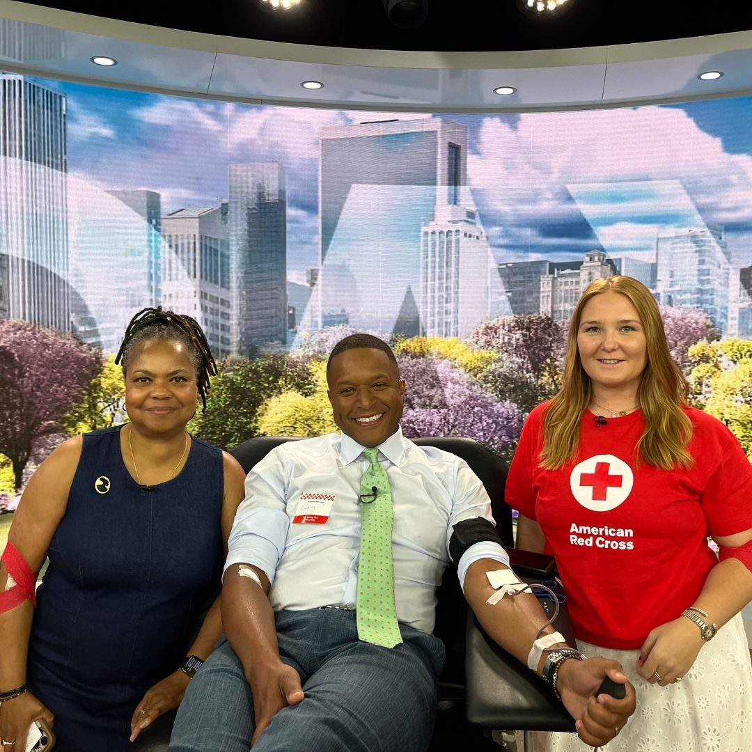 man donating blood on the Today Show
