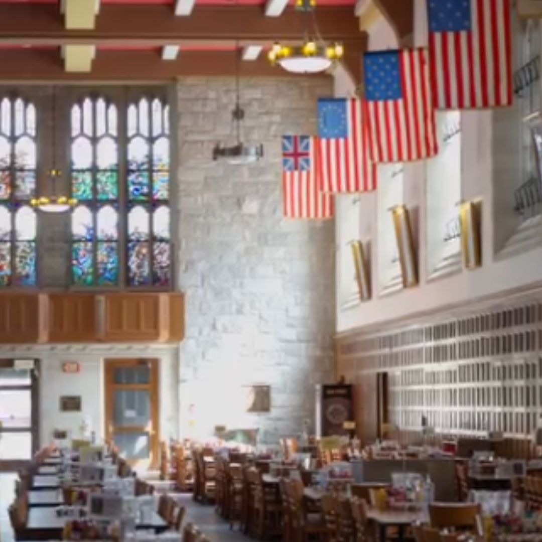 wide shot of dining area