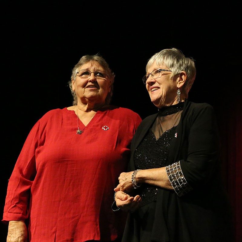 Barb Taylor and Dixie Vogel standing next to each other.