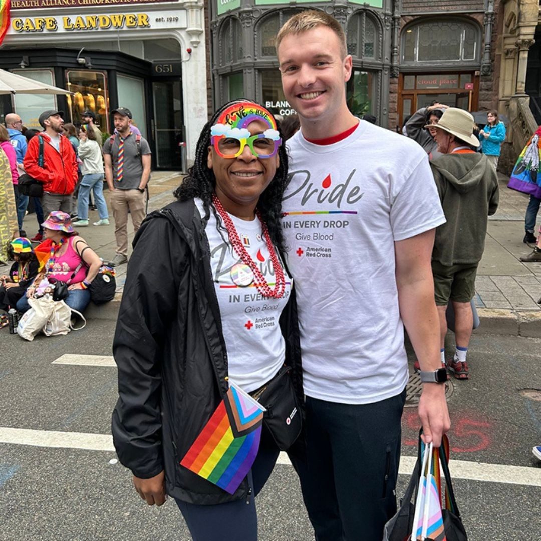 red crossers at pride parade