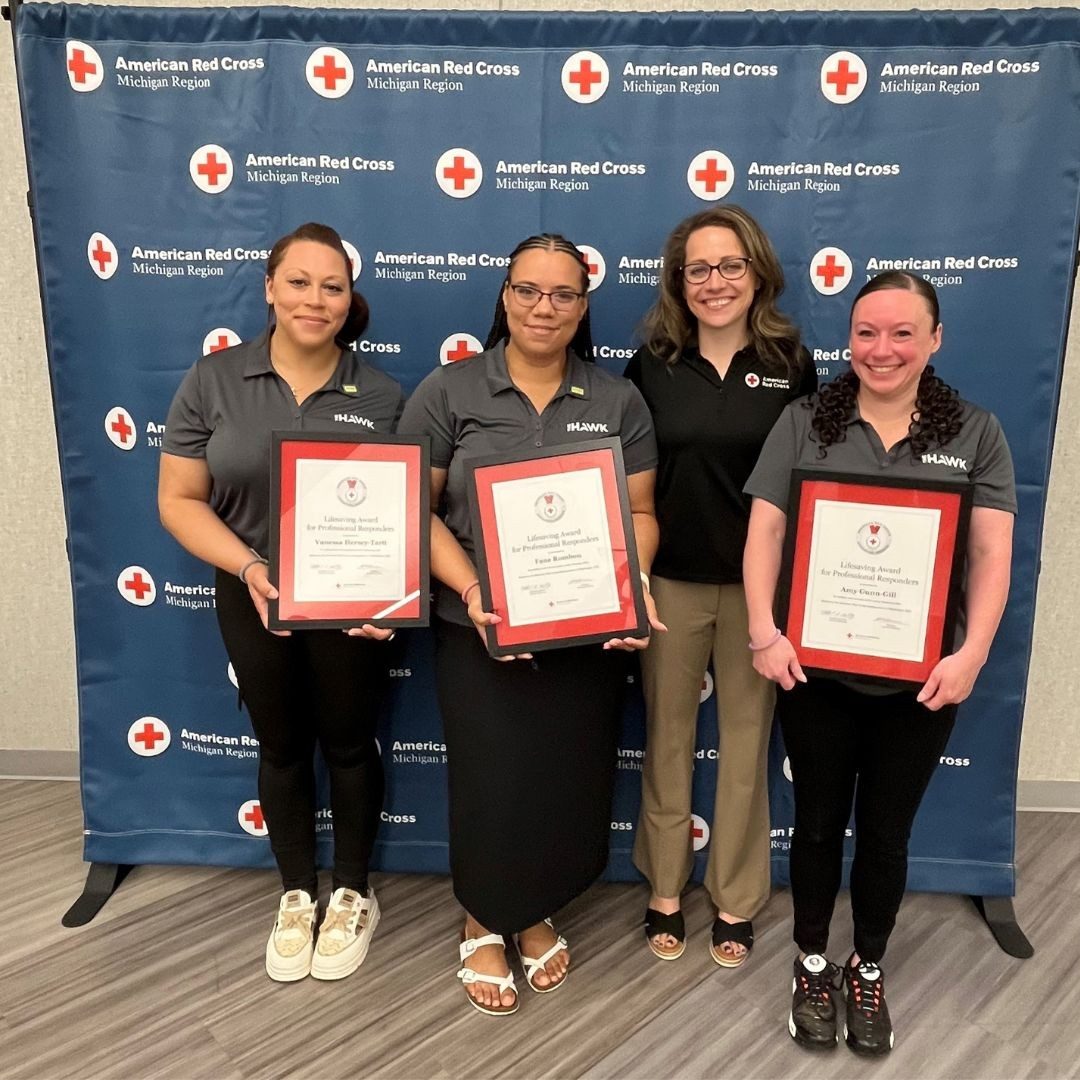 group of lifesaving award recipients