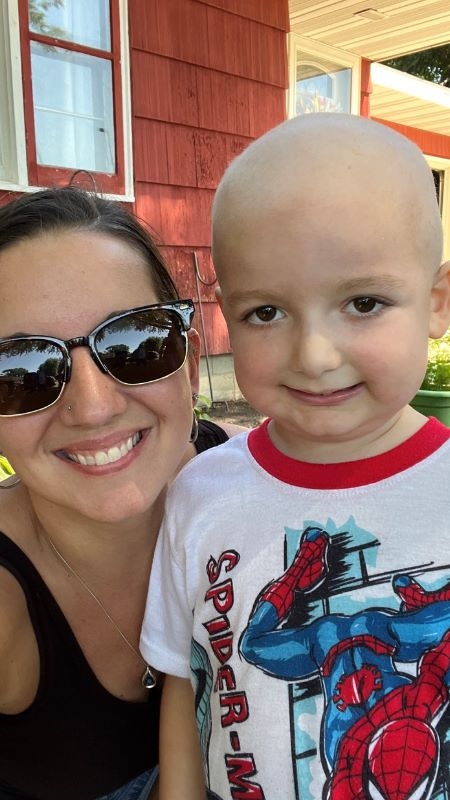 Ryder smiling with his Aunt Amy