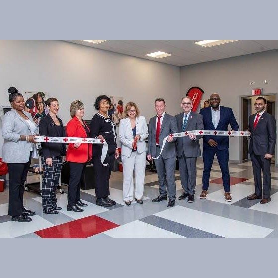 Ribbon cutting ceremony at new Delran Blood Donation Center.