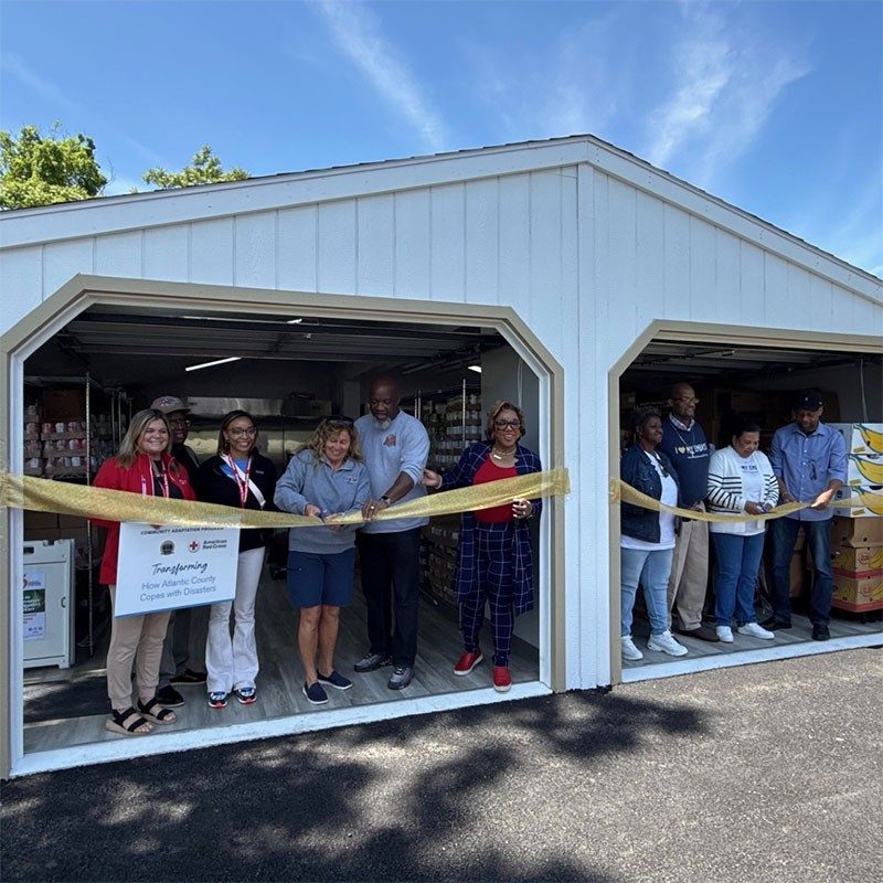 Ribbon cutting ceremony at the St. James Food Pantry.